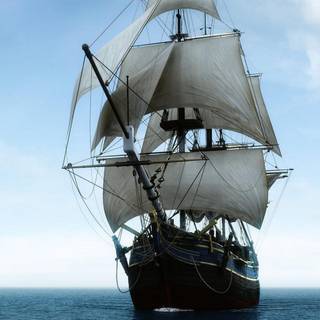 Ship in sea wallpaper