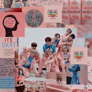 Stray Kids pink wallpaper