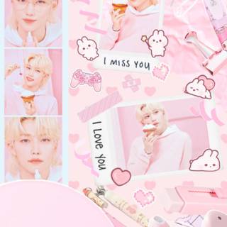 Stray Kids pink wallpaper