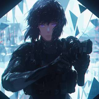 Cyberpunk anime desktop wallpaper