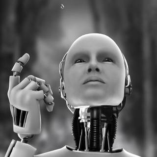 White robot wallpaper