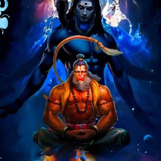 Mahadev and Hanuman wallpaper
