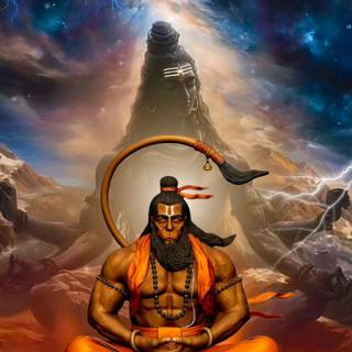 Mahadev and Hanuman wallpaper
