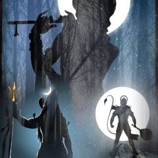 Mahadev and Hanuman wallpaper