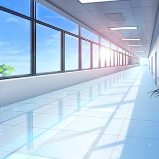 Anime hallway wallpaper