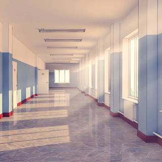 Anime hallway wallpaper