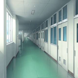 Anime hallway wallpaper