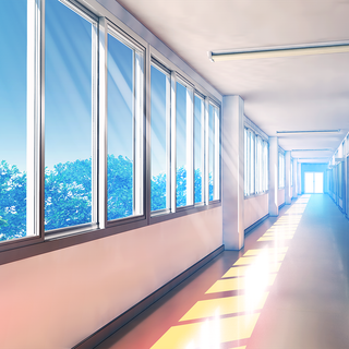 Anime hallway wallpaper