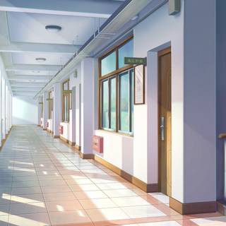 Anime hallway wallpaper