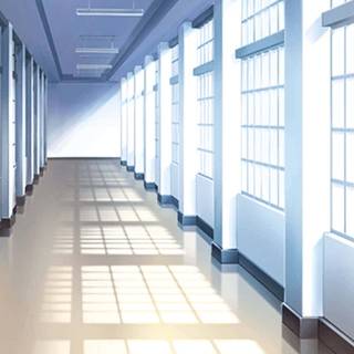 Anime hallway wallpaper