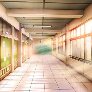 Anime hallway wallpaper