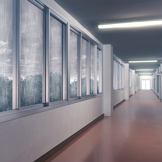 Anime hallway wallpaper