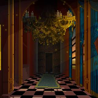 Anime hallway wallpaper