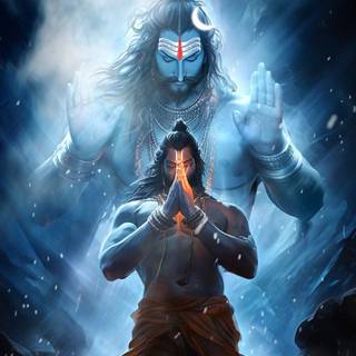 Mahadev and Hanuman wallpaper
