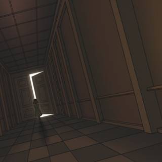 Anime hallway wallpaper