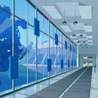 Anime hallway wallpaper