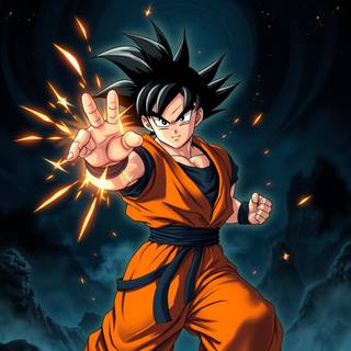 Goku with dragon wallpaper