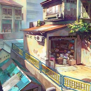 Anime house phone wallpaper