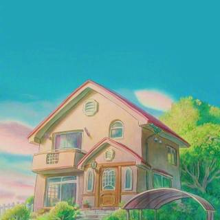 Anime house phone wallpaper