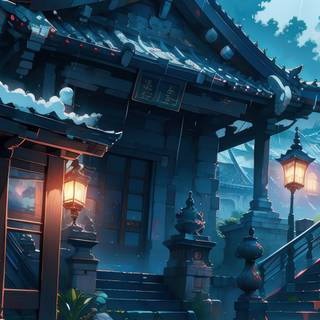 Anime house phone wallpaper