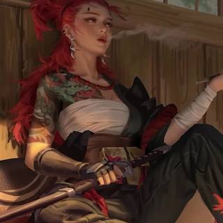 Female samurai iPhone wallpaper