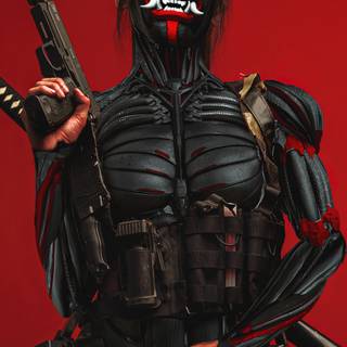 Female samurai iPhone wallpaper