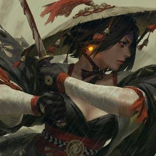 Samurai girl desktop wallpaper