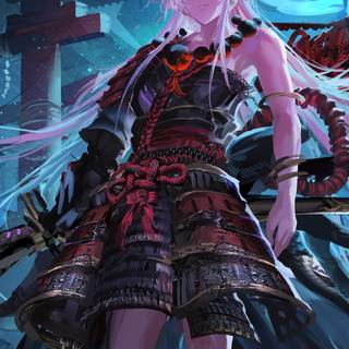 Female samurai iPhone wallpaper