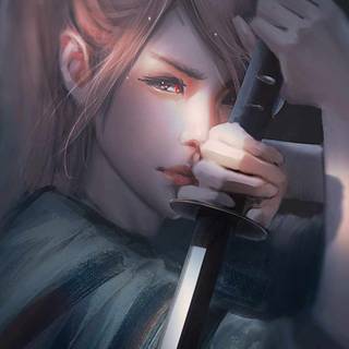 Female samurai iPhone wallpaper