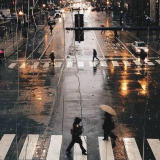 Rain city phone wallpaper