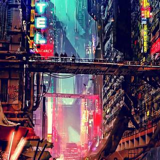 Rain city phone wallpaper