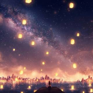 Anime lantern desktop wallpaper