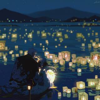 Anime lantern desktop wallpaper