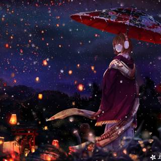 Anime lantern desktop wallpaper