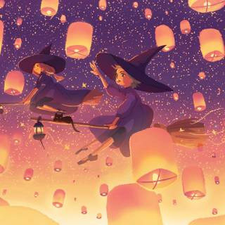 Anime lantern desktop wallpaper