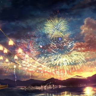 Anime lantern desktop wallpaper