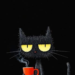 Black cat mobile wallpaper