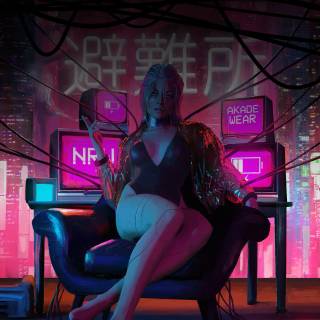 Cyberpunk girl mobile wallpaper