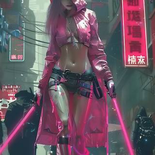 Cyberpunk girl mobile wallpaper