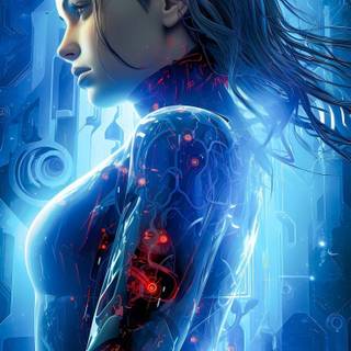 Cyberpunk girl mobile wallpaper