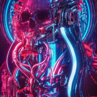 Cyberpunk girl mobile wallpaper