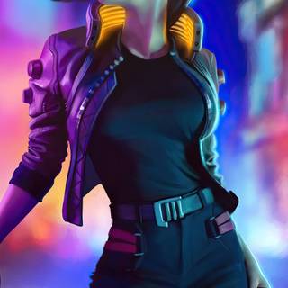 Cyberpunk girl mobile wallpaper