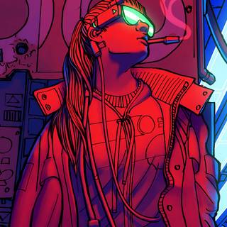 Cyberpunk girl mobile wallpaper