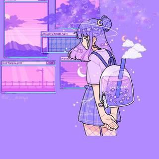 Purple anime mobile wallpaper