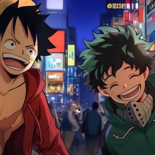 One Piece vs My Hero Academia wallpaper