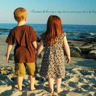 Girl and boy friendship wallpaper