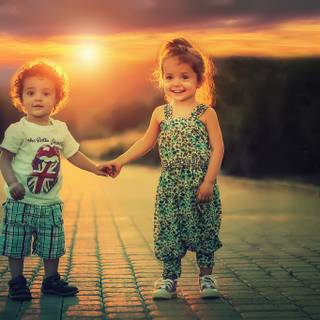Girl and boy friendship wallpaper