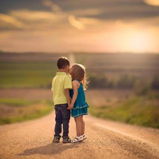 Girl and boy friendship wallpaper