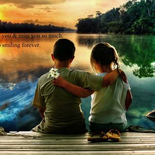Girl and boy friendship wallpaper