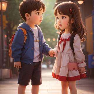 Girl and boy friendship wallpaper